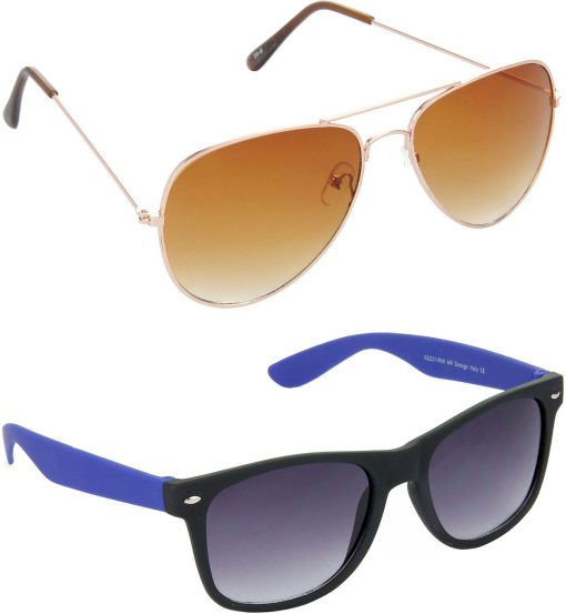 Air Strike Grey Lens Gold Frame Pilot Stylish For Sunglasses Men Women Boys Girls