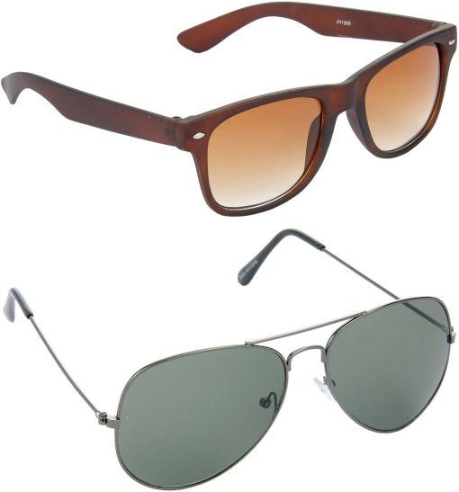 Air Strike Green Lens Grey Frame Rectangular Stylish For Sunglasses Men Women Boys Girls