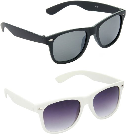Air Strike Grey Lens Black Frame Rectangular Stylish For Sunglasses Men Women Boys Girls