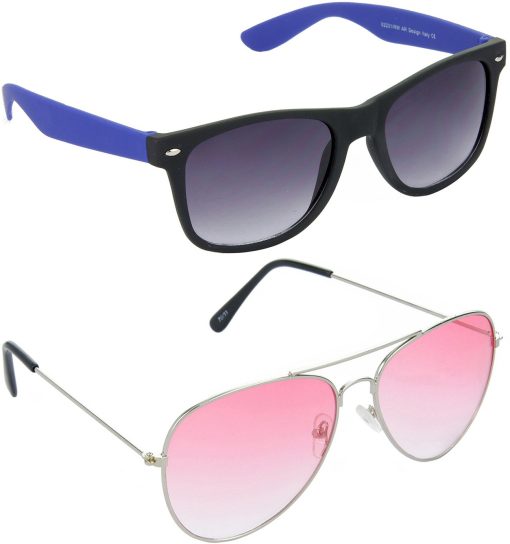 Air Strike Red Lens Silver Frame Rectangular Stylish For Sunglasses Men Women Boys Girls