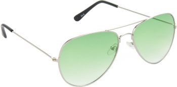 Air Strike Green Lens Silver Frame Pilot Stylish For Sunglasses Men Women Boys Girls - extra