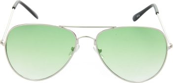 Air Strike Green Lens Silver Frame Pilot Stylish For Sunglasses Men Women Boys Girls - extra 1