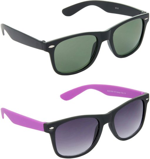 Air Strike Green Lens Black Frame Rectangular Stylish For Sunglasses Men Women Boys Girls