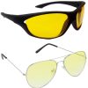 Air Strike Yellow Lens Black Frame Sports Sunglass Stylish For Sunglasses Men Women Boys Girls