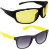 Air Strike Yellow Lens Black Frame Sports Sunglass Stylish For Sunglasses Men Women Boys Girls