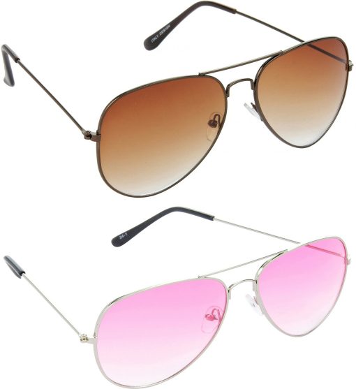 Air Strike Brown Lens Brown Frame Pilot Stylish For Sunglasses Men Women Boys Girls