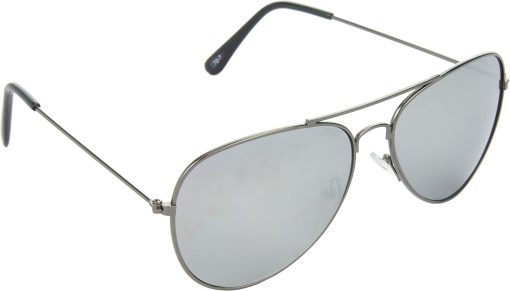 Air Strike Silver Lens Gray Frame Pilot Stylish For Sunglasses Men Women Boys Girls