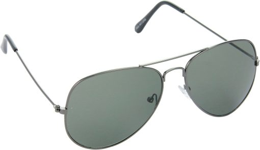 Air Strike Green Lens Gray Frame Pilot Stylish For Sunglasses Men Women Boys Girls