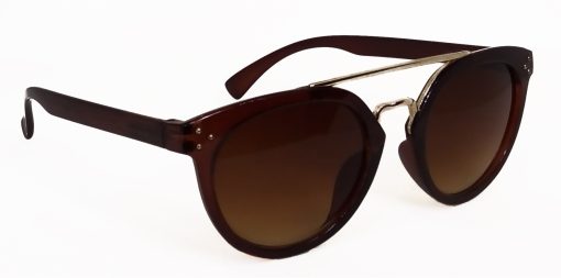 Air Strike Brown Lens Golden Frame Round Sunglass Stylish For Sunglasses Men Women Boys Girls