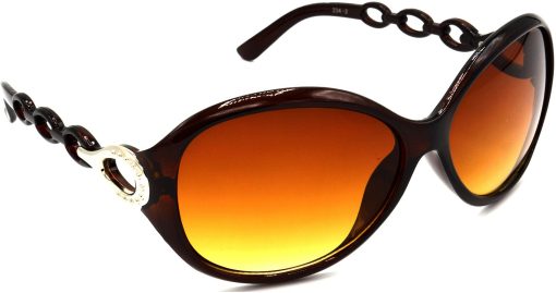 Air Strike Brown Lens Brown Frame Round Sunglass Stylish For Sunglasses Women & Girls
