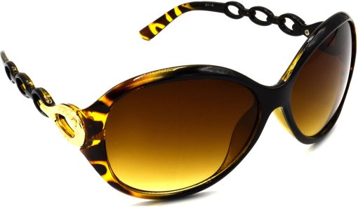 Air Strike Clear Lens Brown Frame Round Sunglass Stylish For Sunglasses Women & Girls