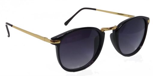 Air Strike Grey Lens Golden Frame Round Sunglass Stylish For Sunglasses Men Women Boys Girls