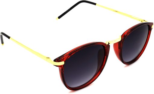 Air Strike Grey Lens Red Frame Round Sunglass Stylish For Sunglasses Men Women Boys Girls