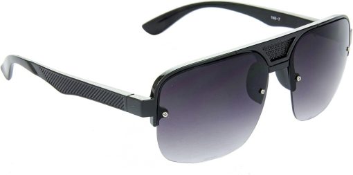 Air Strike Grey Lens Black Frame Rectangular Sunglass Stylish For Sunglasses Men Women Boys Girls