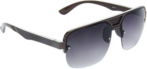 Air Strike Black Lens Brown Frame Rectangular Sunglass Stylish For Sunglasses Men Women Boys Girls