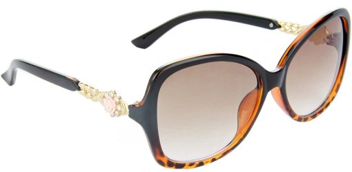 Air Strike Clear Lens Brown Frame Over-sized Sunglass Stylish For Sunglasses Women & Girls