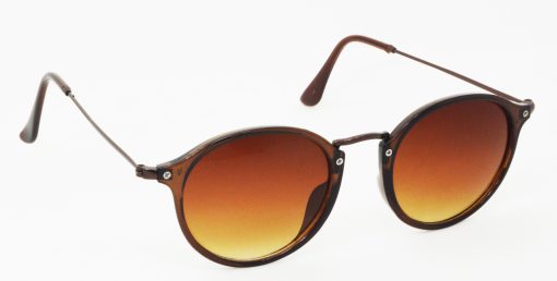 Air Strike Clear Lens Brown Frame Round Sunglass Stylish For Sunglasses Men Women Boys Girls