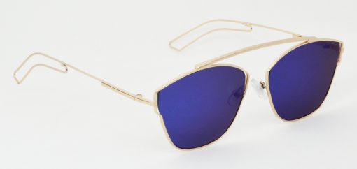 Air Strike Blue Lens Gold Frame Rectangular Sunglass Stylish For Sunglasses Men Women Boys Girls