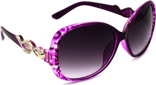 Air Strike Grey Lens Violet Frame Over-sized Sunglass Stylish For Sunglasses Women & Girls