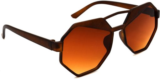 Air Strike Brown Lens Brown Frame Round Sunglass Stylish For Sunglasses Men Women Boys Girls