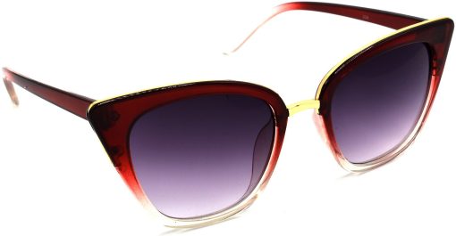 Air Strike Grey Lens Transparent Frame Cat-eye Sunglass Stylish For Sunglasses Women & Girls