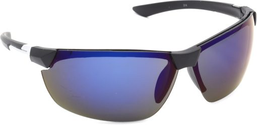 Air Strike Blue Lens Silver Frame Sports Sunglass Stylish For Sunglasses Men Women Boys Girls
