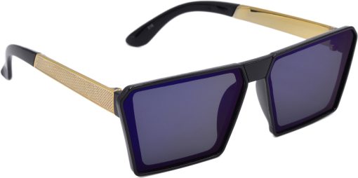 Air Strike Blue Lens Blue Frame Rectangular Sunglass Stylish For Sunglasses Men Women Boys Girls