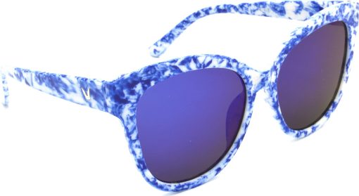 Air Strike Blue Lens White Frame Round Sunglass Stylish For Sunglasses Women & Girls