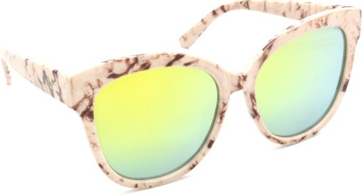 Air Strike Silver Lens White Frame Round Sunglass Stylish For Sunglasses Women & Girls