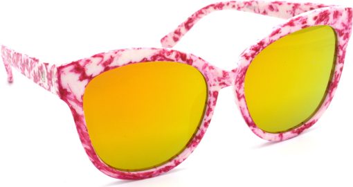 Air Strike Golden Lens White Frame Round Sunglass Stylish For Sunglasses Women & Girls