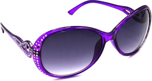 Air Strike Grey Lens Violet Frame Round Sunglass Stylish For Sunglasses Women & Girls