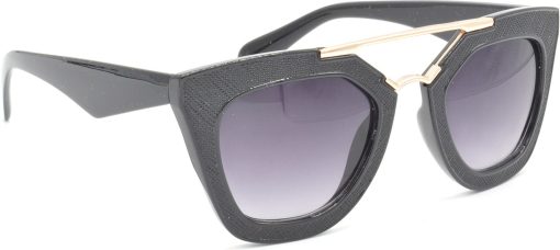 Air Strike Grey Lens Golden Frame Rectangular Sunglass Stylish For Sunglasses Men Women Boys Girls