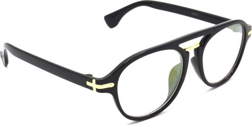 Air Strike Clear Lens Black Frame Rectangular Stylish For Sunglasses Men Women Boys Girls