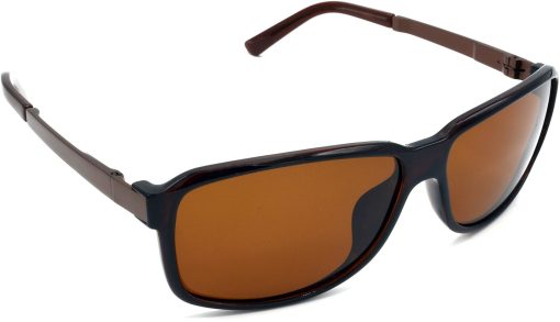 Air Strike Brown Lens Brown Frame Rectangular Sunglass Stylish Polarized For Sunglasses Women & Girls