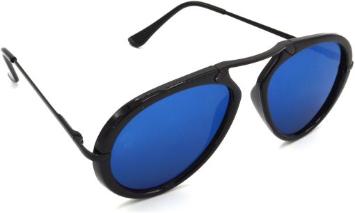 Air Strike Blue Lens Black Frame Wrap-around Sunglass Stylish For Sunglasses Men Women Boys Girls