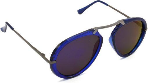Air Strike Blue Lens Grey Frame Wrap-around Sunglass Stylish For Sunglasses Men Women Boys Girls