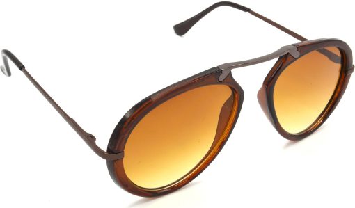 Air Strike Clear Lens Brown Frame Wrap-around Sunglass Stylish For Sunglasses Men Women Boys Girls