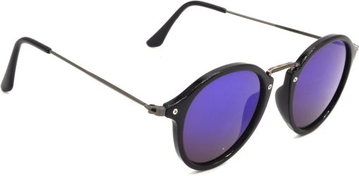 Air Strike Violet Lens Grey Frame Round Sunglass Stylish For Sunglasses Men Women Boys Girls