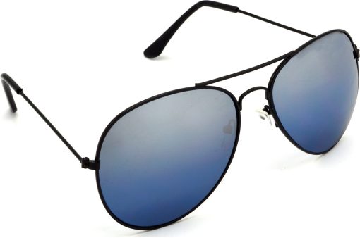 Air Strike Silver Lens Black Frame Pilot Stylish For Sunglasses Men Women Boys Girls