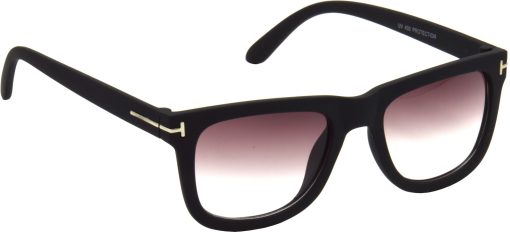 Air Strike Violet Lens Black Frame Rectangular Stylish For Sunglasses Men Women Boys Girls