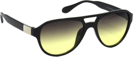 Air Strike Yellow Lens Black Frame Pilot Stylish For Sunglasses Men Women Boys Girls