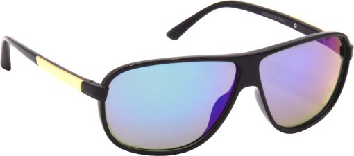 Air Strike Multicolor Lens Black Frame Rectangular Stylish For Sunglasses Men Women Boys Girls