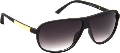 Air Strike Grey Lens Black Frame Rectangular Sunglass Stylish For Sunglasses Men Women Boys Girls