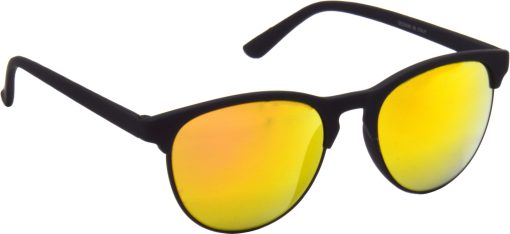 Air Strike Golden Lens Black Frame Rectangular Stylish For Sunglasses Men Women Boys Girls