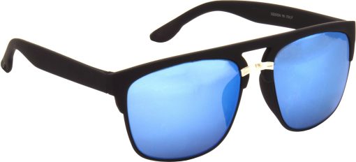 Air Strike Blue Lens Black Frame Rectangular Sunglass Stylish For Sunglasses Men Women Boys Girls