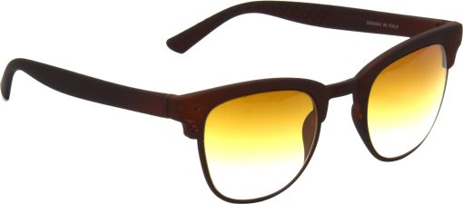 Air Strike Multicolor Lens Brown Frame Clubmaster Stylish For Sunglasses Men Women Boys Girls