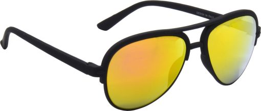 Air Strike Golden Lens Black Frame Clubmaster Stylish For Sunglasses Men Women Boys Girls