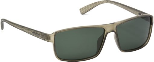 Air Strike Green Lens Grey Frame Rectangular Stylish Polarized For Sunglasses Women & Girls