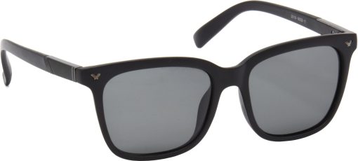 Air Strike Black Lens Black Frame Rectangular Stylish Polarized For Sunglasses Women & Girls