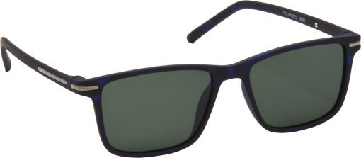 Air Strike Green Lens Blue Frame Retro Square Sunglass Stylish Polarized For Sunglasses Women & Girls